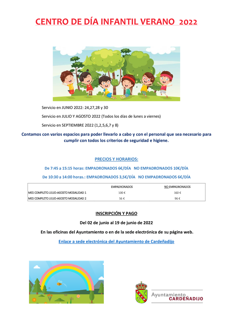 CENTRO DE DIA INFANTIL VERANO 2022
